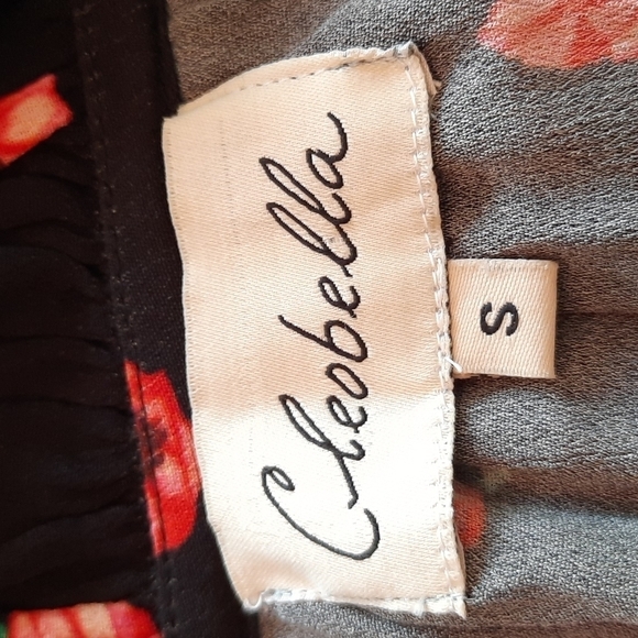 Cleobella Phoebe Floral Ruffled Bell Sleeve Blouse black red small - Picture 5 of 9